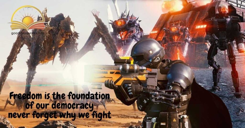 patriotic Helldivers 2 quotes about Democracy